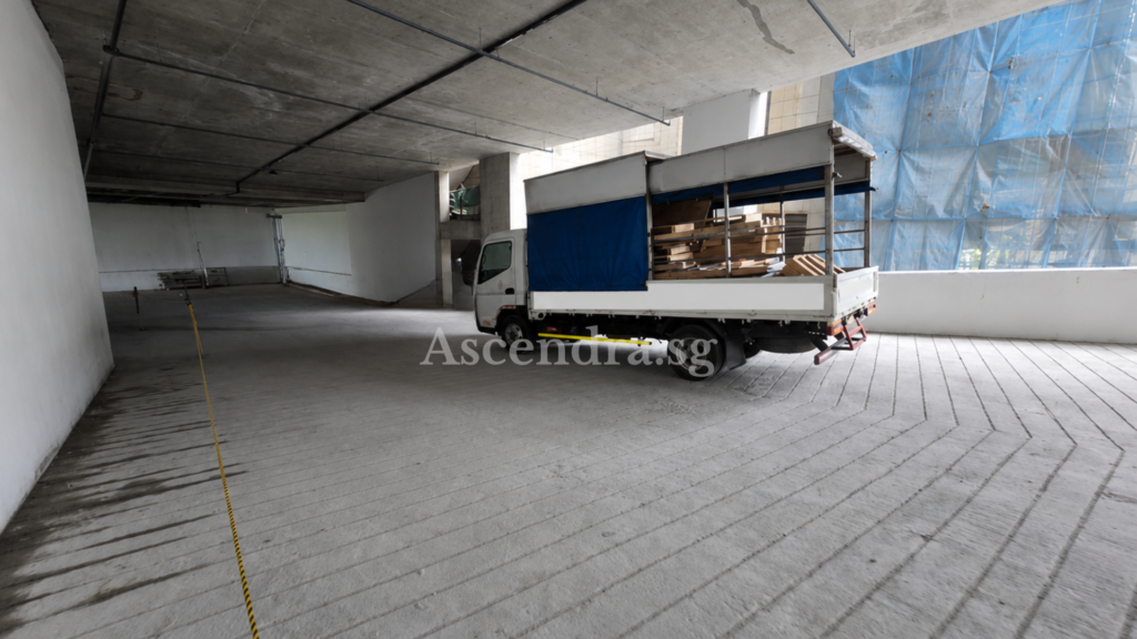 Food factory loading area Tuas with vehicle access for logistics